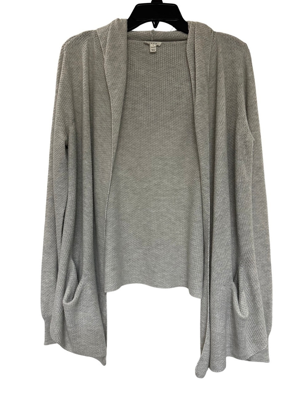 Soft by Joie Hooded Waterfall Cardigan Gray Open Front Sweater L